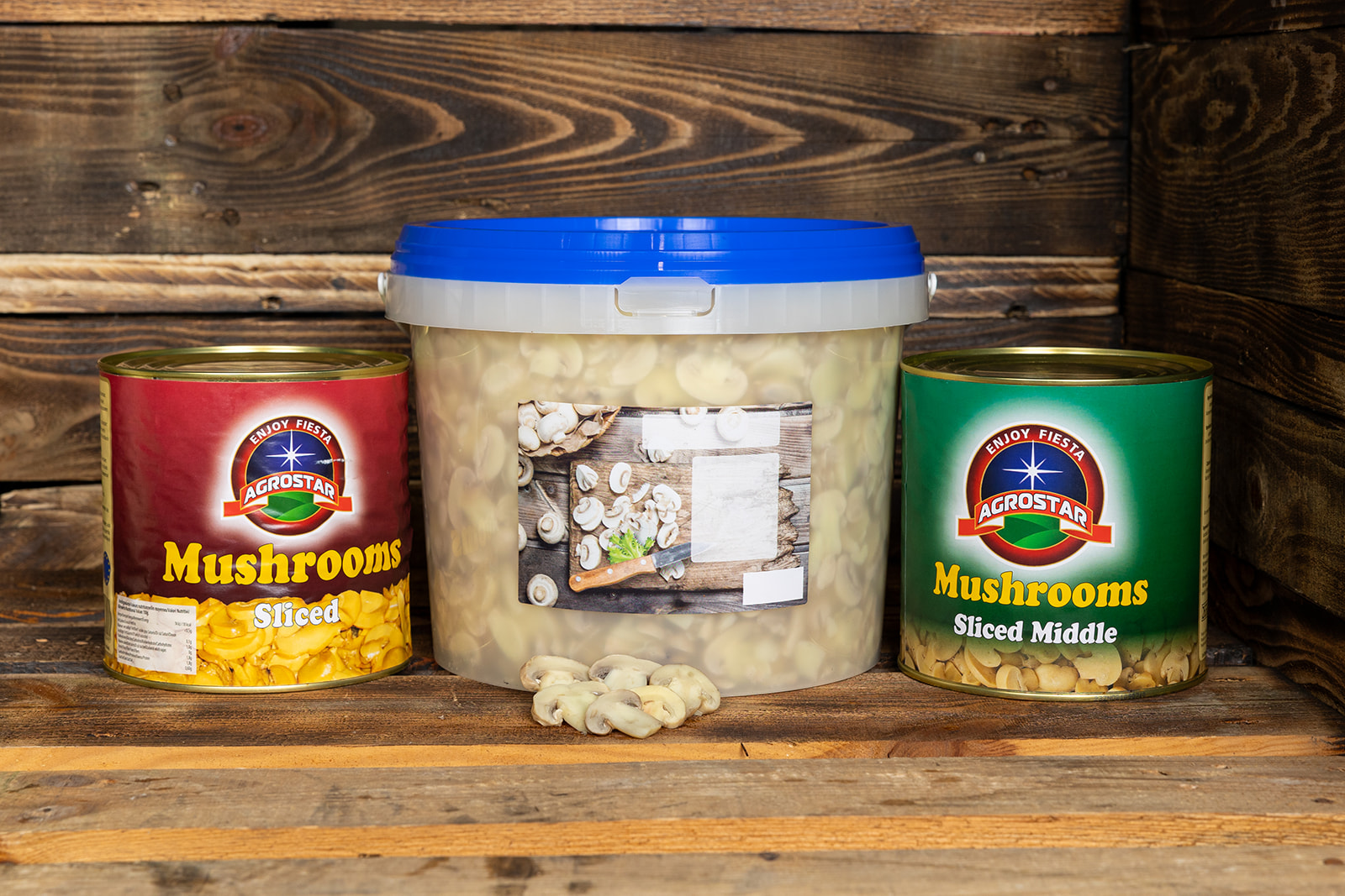 de Champignonspecialist eimer emmer 10 kg 6kg geschnitten gesneden geblancheerd
